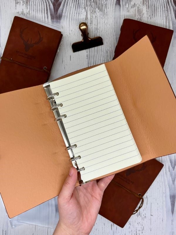 Keep On Going Binderli Deri Kapak Depolama Dosyalı Kahverengi Özel Tasarım Ajanda/Notebook/Klasörlü Defter