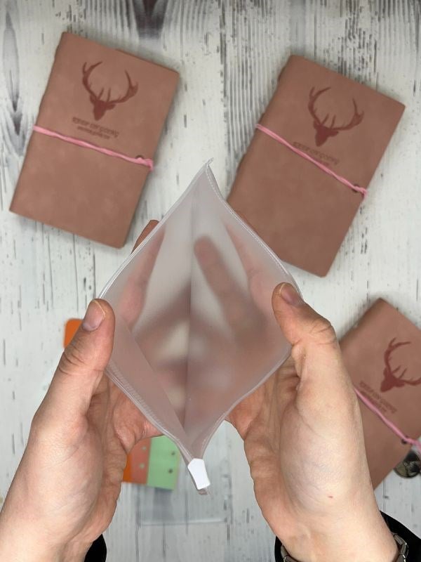 Keep On Going Binderli Deri Kapak Depolama Dosyalı Pembe Renk Özel Tasarım Ajanda/Notebook/Klasörlü Defter