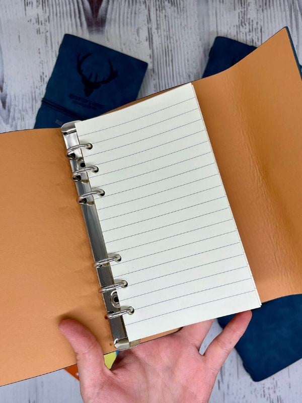 Keep On Going Binderli Deri Kapak Depolama Dosyalı Mavi Renk Özel Tasarım Ajanda/Notebook/Klasörlü Defter
