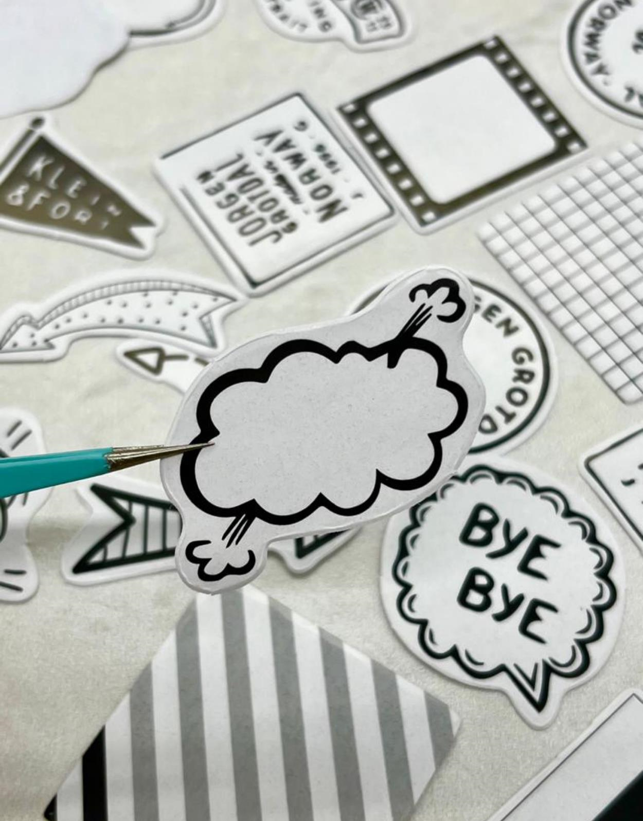 Konuşma Baloncuklu Kutu Sticker / Bullet Journal / Defter Süsleme/ Çıkartma / Scrapbook
