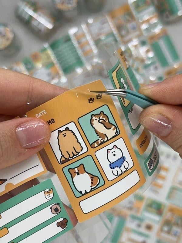 Köpek Temalı Tek Tek Çıkartmalı Haftalık-Aylık Planlayıcı Motivasyon Stickerı Washi Bant/Etiket/Bullet Journal
