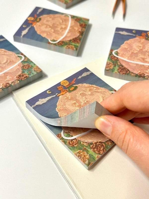 Küçük Prens Temalı Gezegen ve Çiçek Desenli Postit/Post-itYapışkanlı Not Kağıdı/Sticky Note