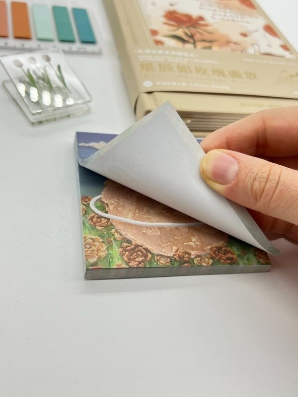 Küçük Prens Temalı Journal Seti Krem Renk Defter/Postit/Turkuaz İndeks/ Beyaz Lale Klips