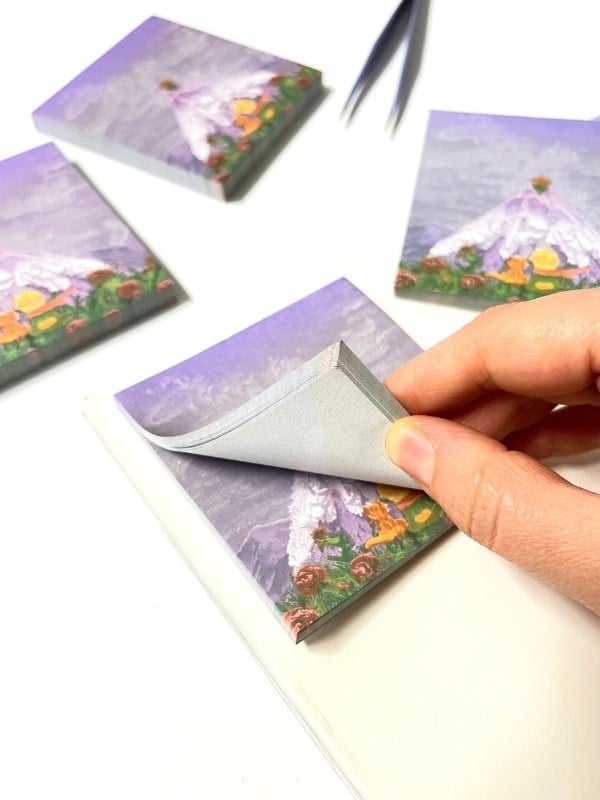 Küçük Prens Temalı Mor Dağ ve Kedi Desenli Postit/Post-it/Yapışkanlı Not Kağıdı/Sticky Note