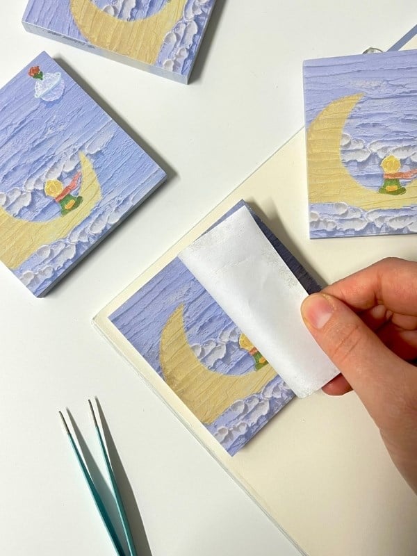 Küçük Prens Temalı Sarı Ay ve Bulut Desenli Postit/Post-it/Yapışkanlı Not Kağıdı/Sticky Note