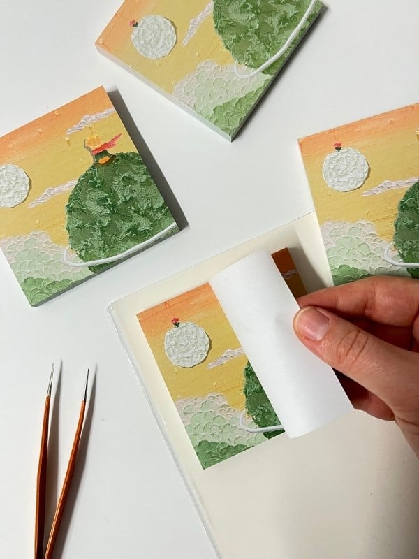 Küçük Prens Temalı Yeşil Gezegen ve Gün Batımı Desenli Postit/Post-it/Yapışkanlı Not Kağıdı/Sticky