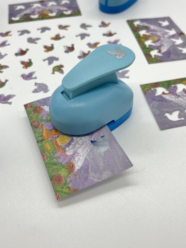 Kuş Desenli Orta Boy Mavi Renk Delgeç Scrapbook Şekil Kesici Punch