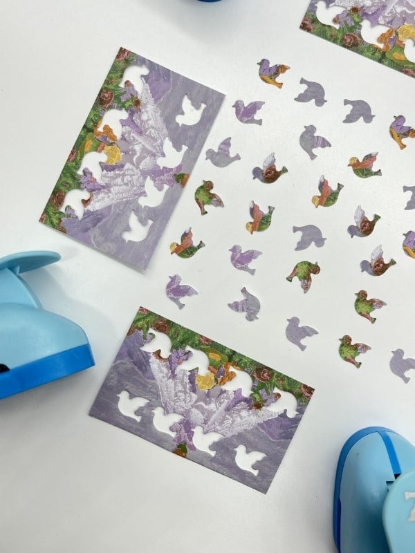 Kuş Desenli Orta Boy Mavi Renk Delgeç Scrapbook Şekil Kesici Punch