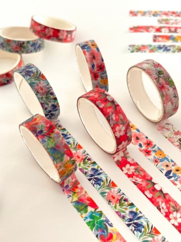 Lace Fragrance Bahar Çiçekleri Temalı 5'li Washi Bant Set (5*2m)/Masking Tape/Desenli Bant