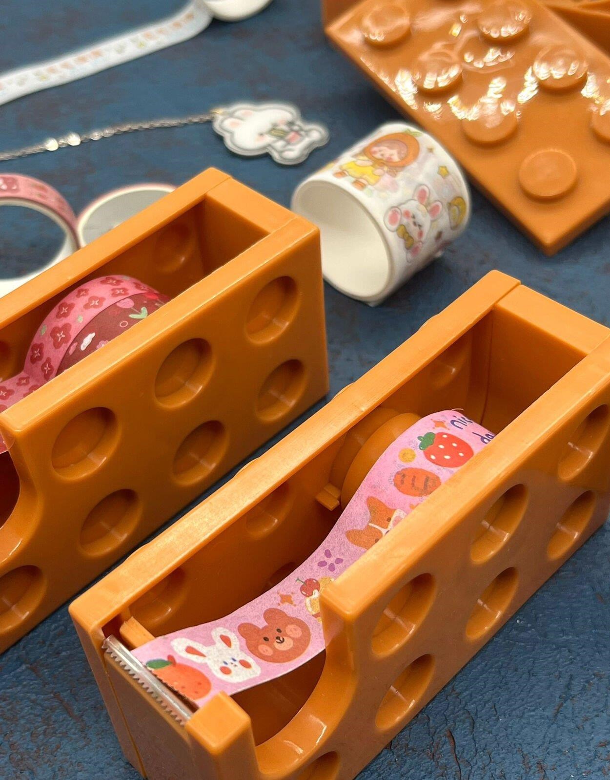 Lego Tasarımlı Turuncu Masa Üstü Washi Bant Kesim Aparatı / Washi Tape / Bullet Journal