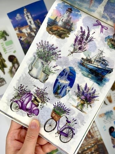 Leisure Time Seyahat ve Kahve 30 Yaprak 384 Adet Sticker 20 Yaprak Scrapbook Kağıdı/Etiket/Çıkartma