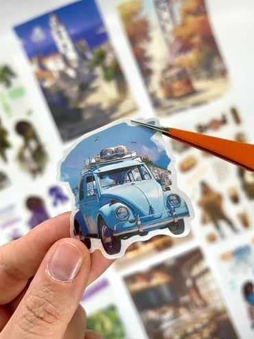 Leisure Time Seyahat ve Kahve 30 Yaprak 384 Adet Sticker 20 Yaprak Scrapbook Kağıdı/Etiket/Çıkartma