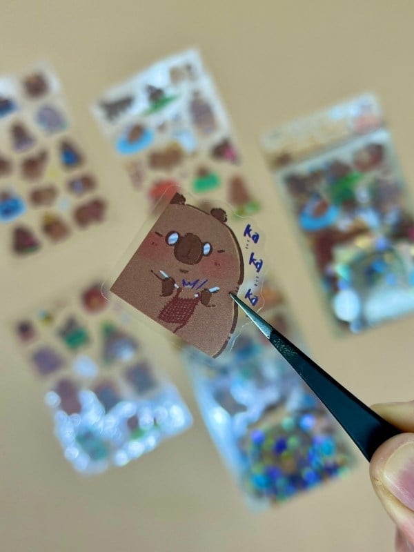 Leisurely 3 Yaprak 52 Adet Capybara Sticker Set/Su Geçirmez/Etiket/Çıkartma/Kapibara/Bullet Journal