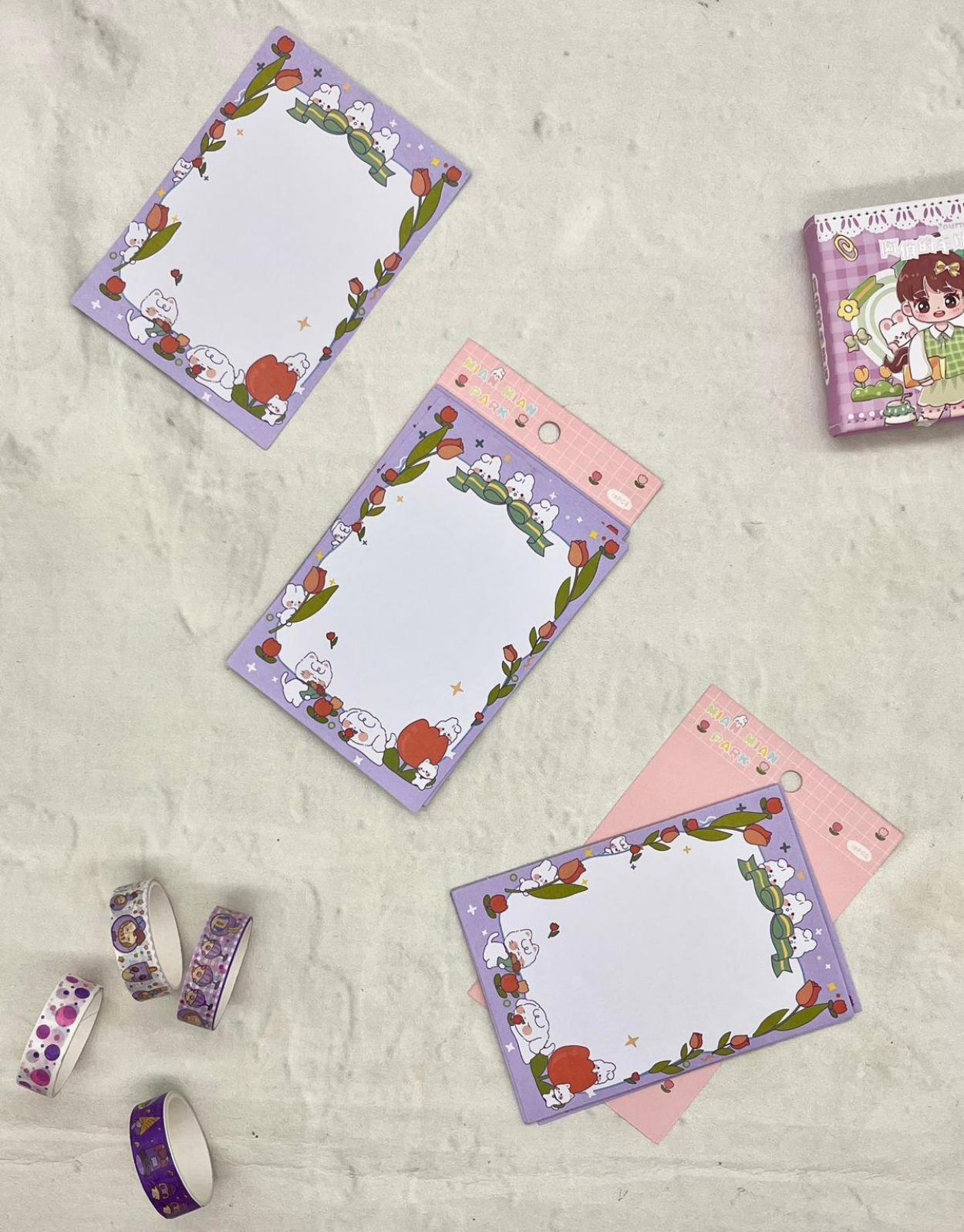 Lila Rengi Yapışkanlı Süsleme Kağıdı /Etiket / Süsleme sayfası /Post it/Yapışkanlı Not Kağıdı