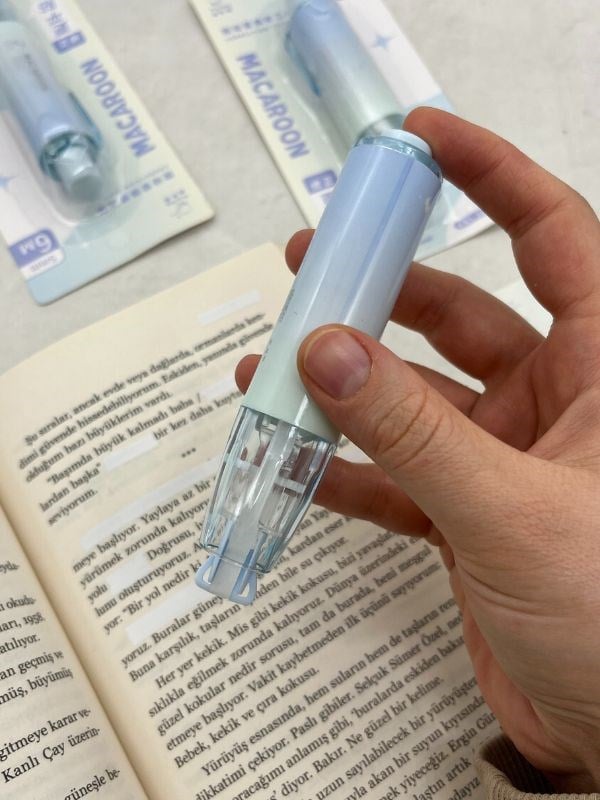 Mavi Kalem Görünümlü Klikli Daksil/ Düzeltme Şeridi/Düzeltme Bandı/Tipeks/Tipex