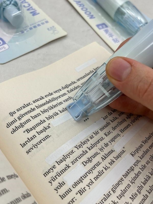Mavi Kalem Görünümlü Klikli Daksil/ Düzeltme Şeridi/Düzeltme Bandı/Tipeks/Tipex