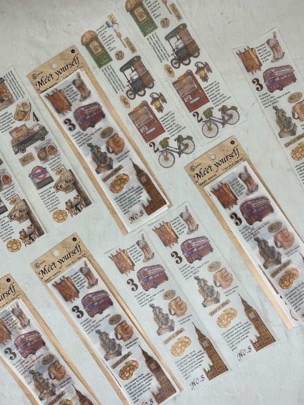Meet Yourself Seyahat Temalı Mottolu 6 Yaprak Kâğıt Sticker/Çıkartma /Scrapbook