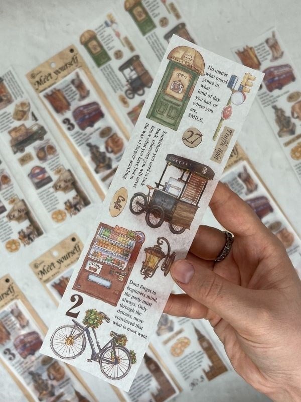 Meet Yourself Seyahat Temalı Mottolu 6 Yaprak Kâğıt Sticker/Çıkartma /Scrapbook