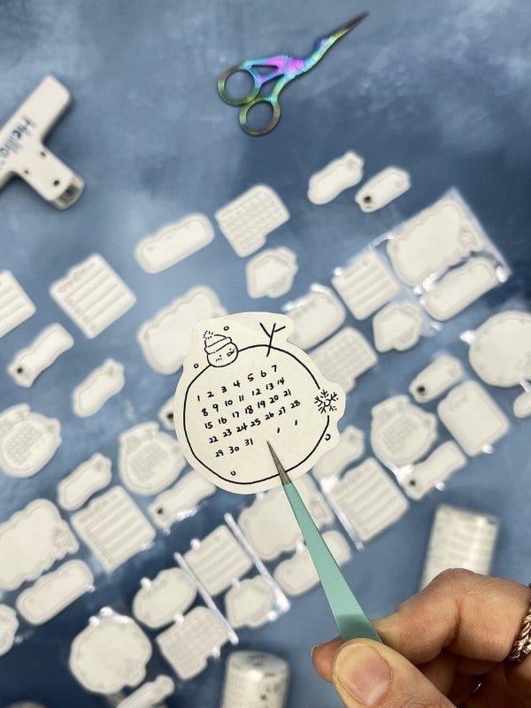 Memo Label Tasarımlı 2m 78Adet Tek Tek Çıkartmalı Sticker Washi Bant/Masking Tape/Bullet Journal