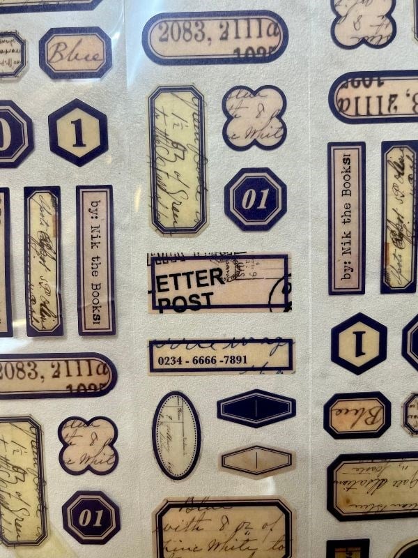 Memory of Display Retro Lacivert Renk Tek Tek Çıkartma Pul Washi Bant/Sticker/Çıkartma/Bullet Journal/Defter Süsleme