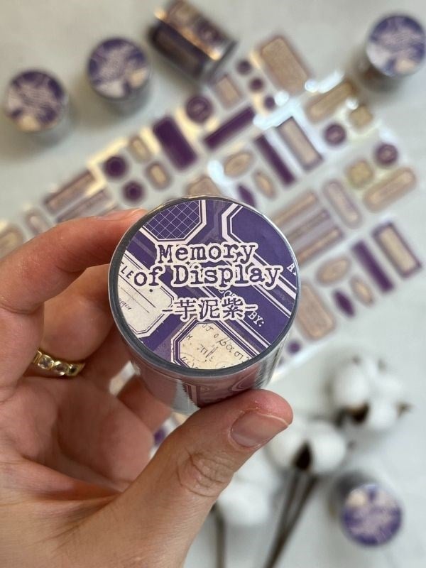 Memory of Display Retro Mor Renk Tek Tek Çıkartma Pul Washi Bant/Sticker/Çıkartma/Bullet Journal/Defter Süsleme