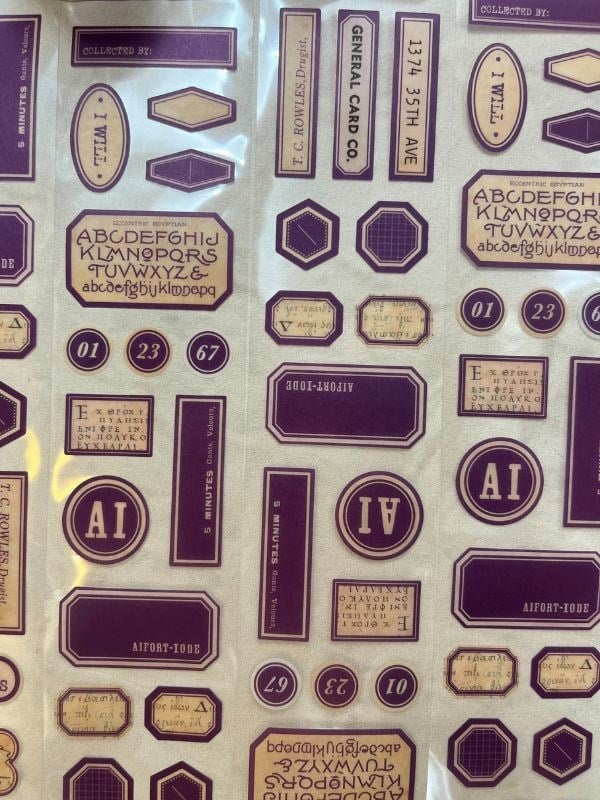 Memory of Display Retro Mor Renk Tek Tek Çıkartma Pul Washi Bant/Sticker/Çıkartma/Bullet Journal/Defter Süsleme