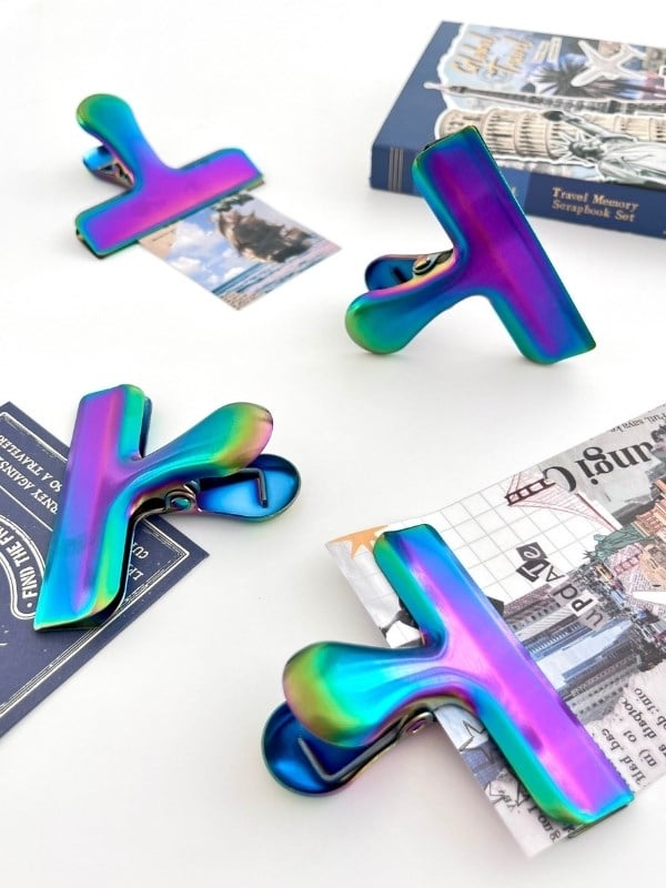 Metal Aurora Renkli Çok Fonksiyonlu Fotoğraf Klipsi/Fotoğraf Mandalı/Ataş/Kitap Ayracı