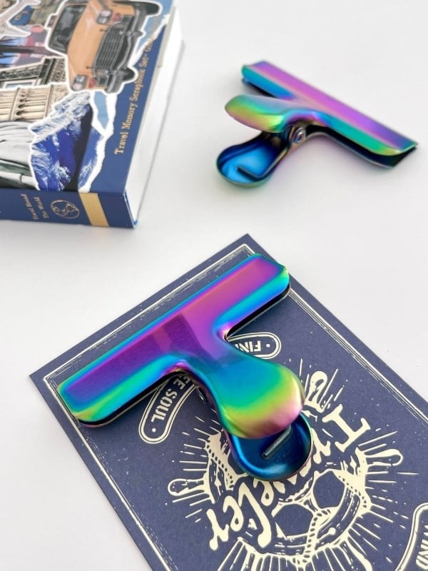 Metal Aurora Renkli Çok Fonksiyonlu Fotoğraf Klipsi/Fotoğraf Mandalı/Ataş/Kitap Ayracı