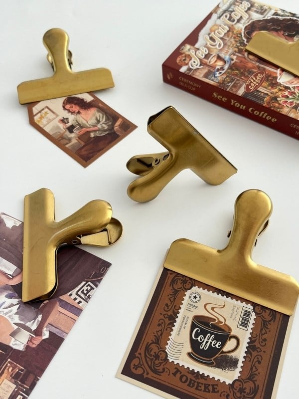 Metal Gold Çok Fonksiyonlu Fotoğraf Klipsi/Fotoğraf Mandalı/Ataş/Kitap Ayracı
