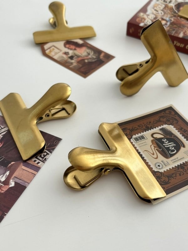 Metal Gold Çok Fonksiyonlu Fotoğraf Klipsi/Fotoğraf Mandalı/Ataş/Kitap Ayracı