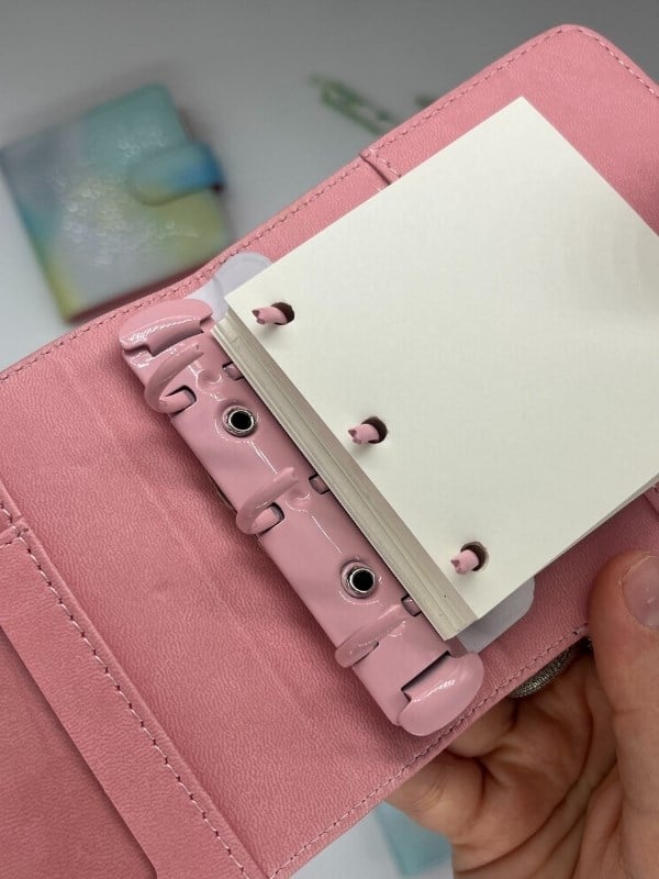 Mini Boy Sarı Yeşil Tonları Mıknatıslı PU Deri Kapaklı Sürdürülebilir Ajanda/ Planner/ Binder Defter 80 Yaprak (Çizgisiz, Değiştirilebilir Sayfa)
