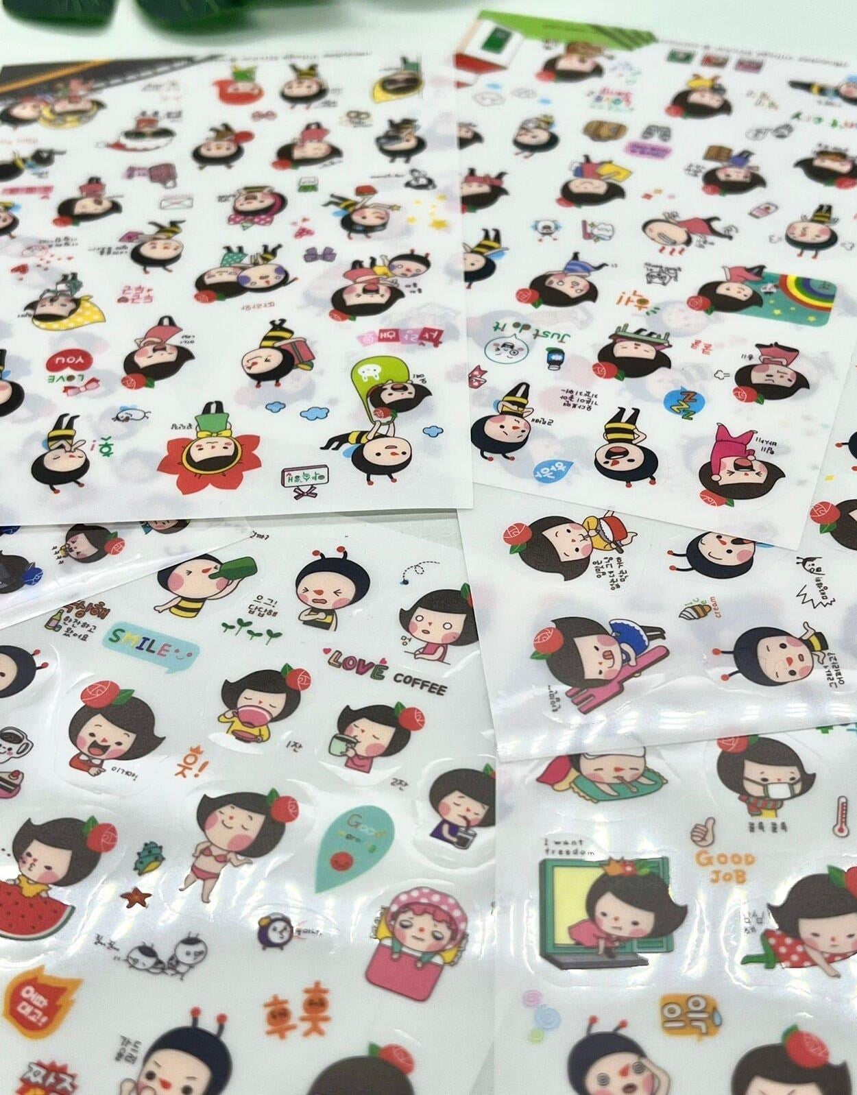 Minik Arılar ve Çiftlikte Minik Kızlar Temalı 6 Yaprak  Sticker - Çıkartma-Bullet Journal