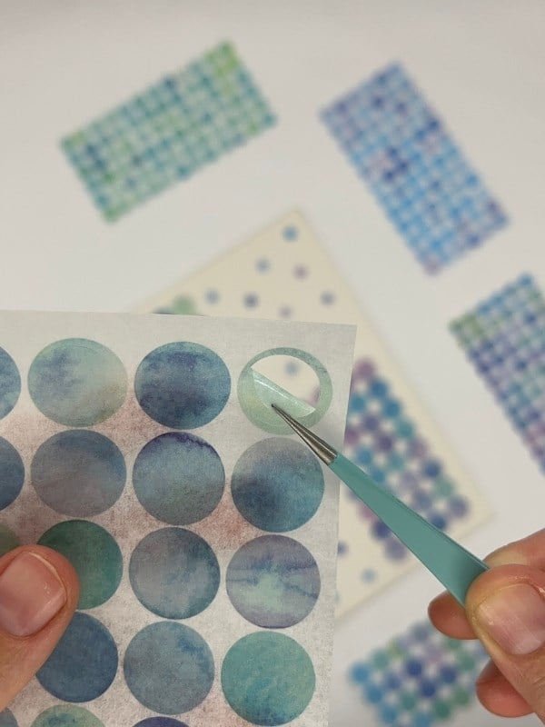 Monet Garden Mavi Tonları 6 Yaprak 312 Adet Yuvarlak Kağıt Sticker Seti / Etiket / Çıkartma