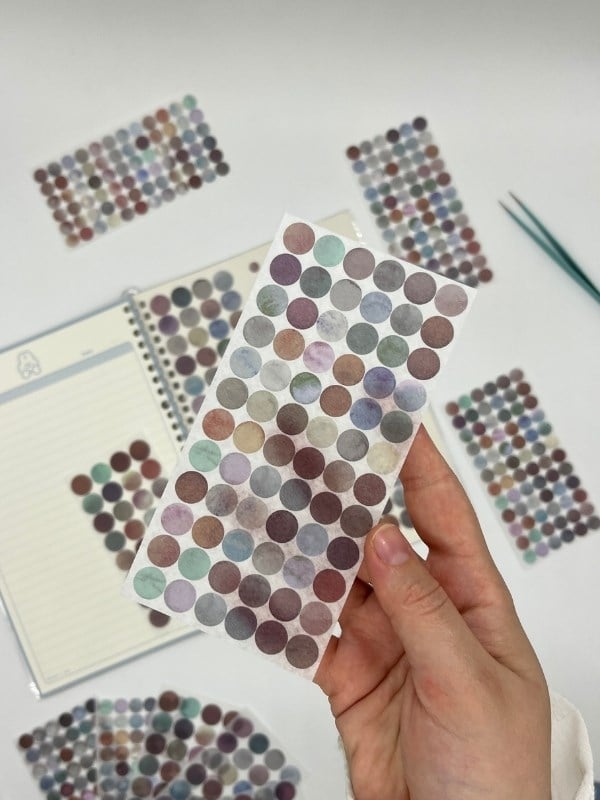 Monet Garden Pastel Tonları 6 Yaprak 312 Adet Yuvarlak Kağıt Sticker Seti / Etiket / Çıkartma