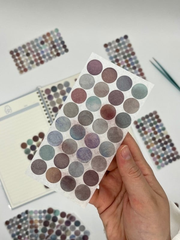 Monet Garden Pastel Tonları 6 Yaprak 312 Adet Yuvarlak Kağıt Sticker Seti / Etiket / Çıkartma