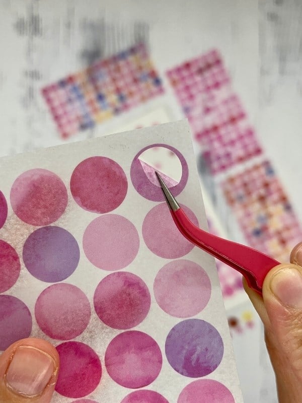 Monet Garden Pembe Tonları 6 Yaprak 312 Yuvarlak Kağıt Sticker Seti Etiket / Çıkartma  