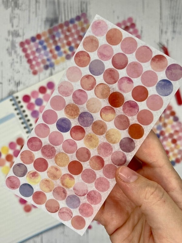 Monet Garden Pembe Tonları 6 Yaprak 312 Yuvarlak Kağıt Sticker Seti Etiket / Çıkartma  