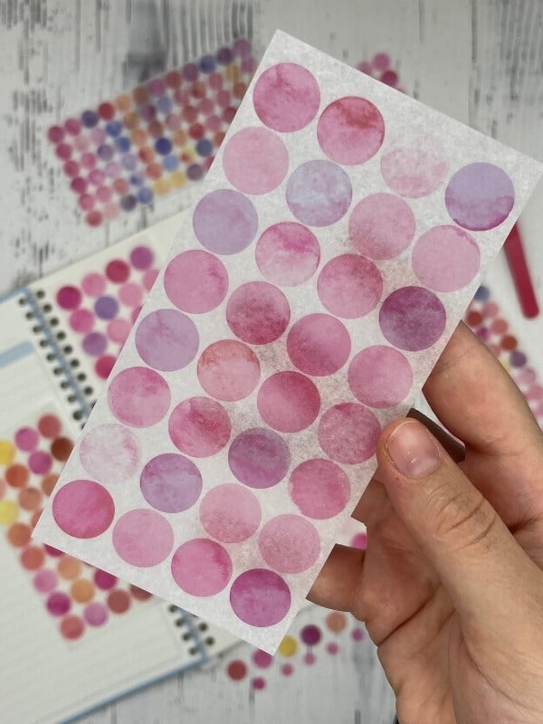 Monet Garden Pembe Tonları 6 Yaprak 312 Yuvarlak Kağıt Sticker Seti Etiket / Çıkartma  