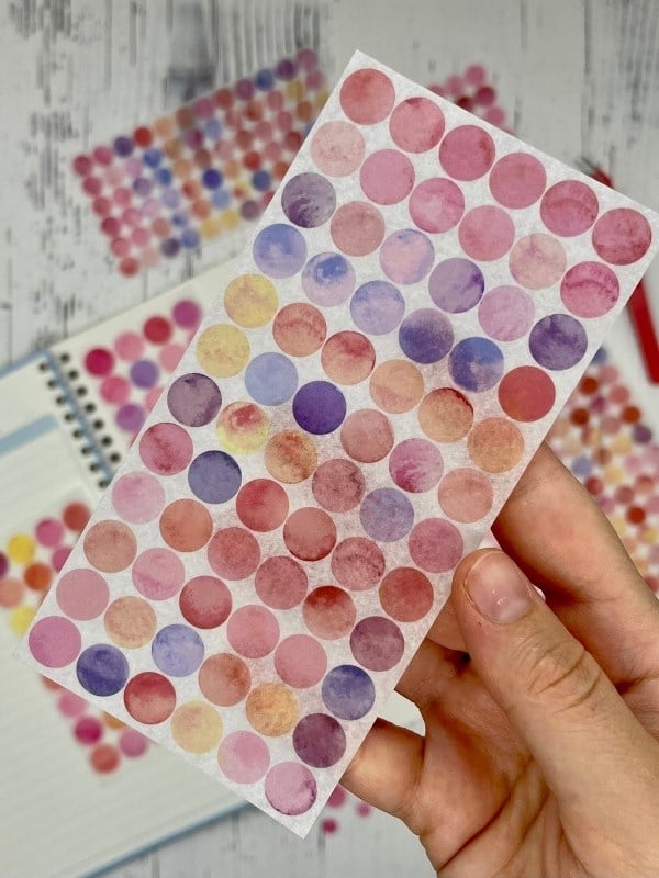 Monet Garden Pembe Tonları 6 Yaprak 312 Yuvarlak Kağıt Sticker Seti Etiket / Çıkartma  