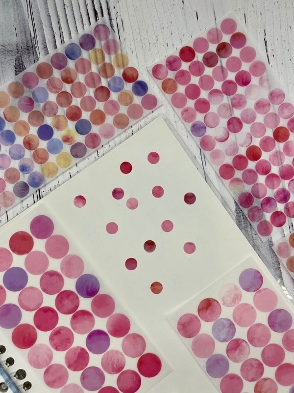 Monet Garden Pembe Tonları 6 Yaprak 312 Yuvarlak Kağıt Sticker Seti Etiket / Çıkartma  