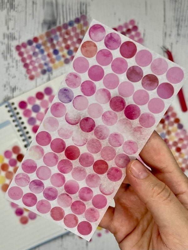 Monet Garden Pembe Tonları 6 Yaprak 312 Yuvarlak Kağıt Sticker Seti Etiket / Çıkartma  