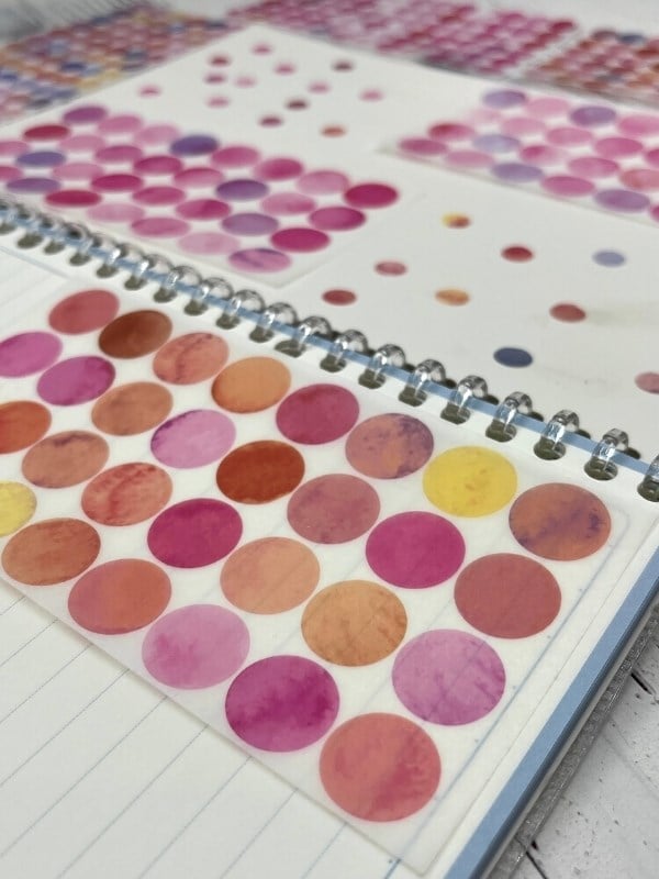 Monet Garden Pembe Tonları 6 Yaprak 312 Yuvarlak Kağıt Sticker Seti Etiket / Çıkartma  