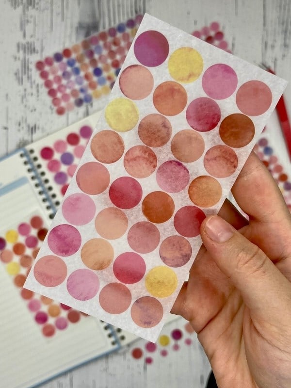 Monet Garden Pembe Tonları 6 Yaprak 312 Yuvarlak Kağıt Sticker Seti Etiket / Çıkartma  