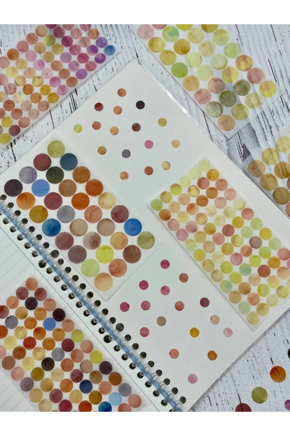 Monet Garden Sarı Tonları 6 Yaprak 312 Adet Yuvarlak Kağıt Sticker Seti / Etiket / Çıkartma 