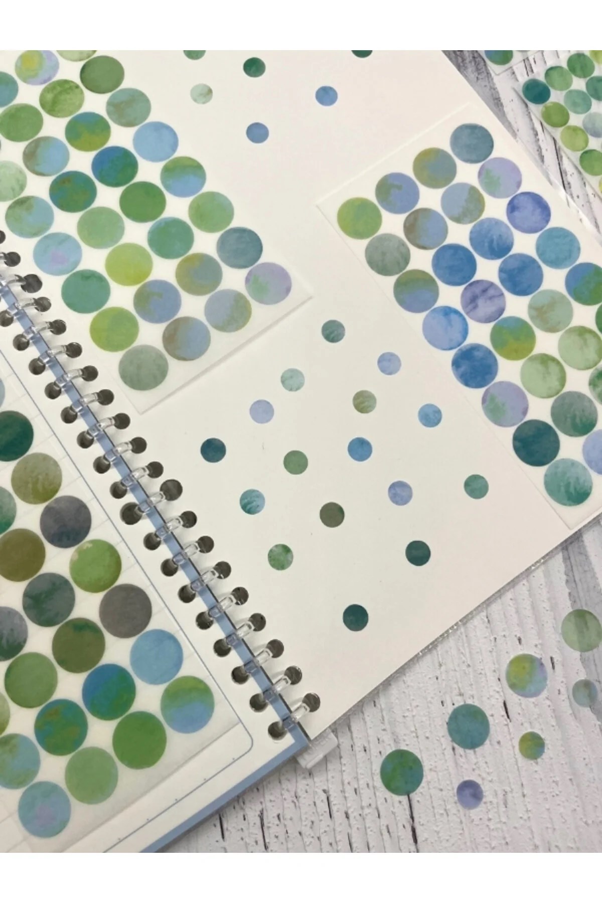 Monet Garden Yeşil Tonları 6 Yaprak 312 Adet Yuvarlak Kağıt Sticker/Etiket/Çıkartma 