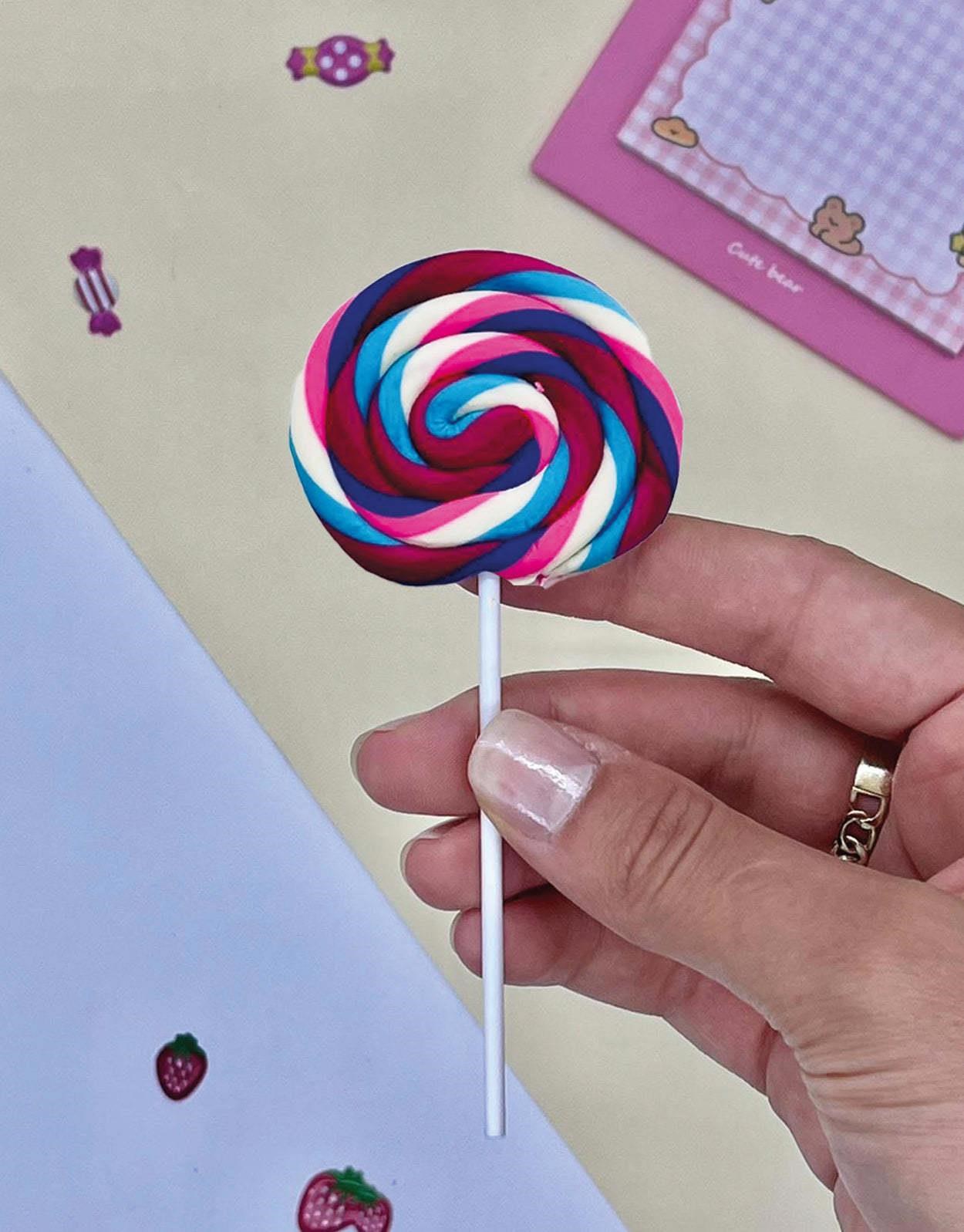 Mor- Beyaz Lolipop Silgi