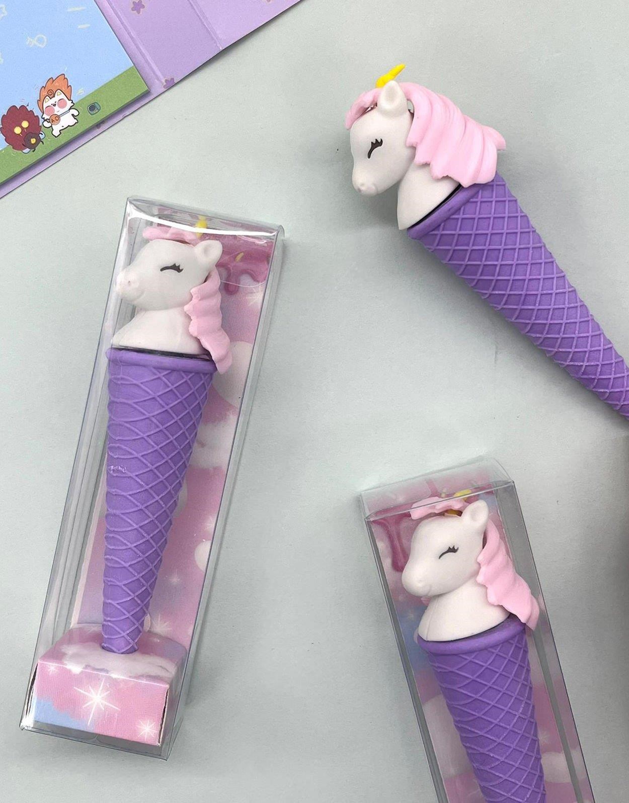 Mor Renkli Unicorn Külah Silgi
