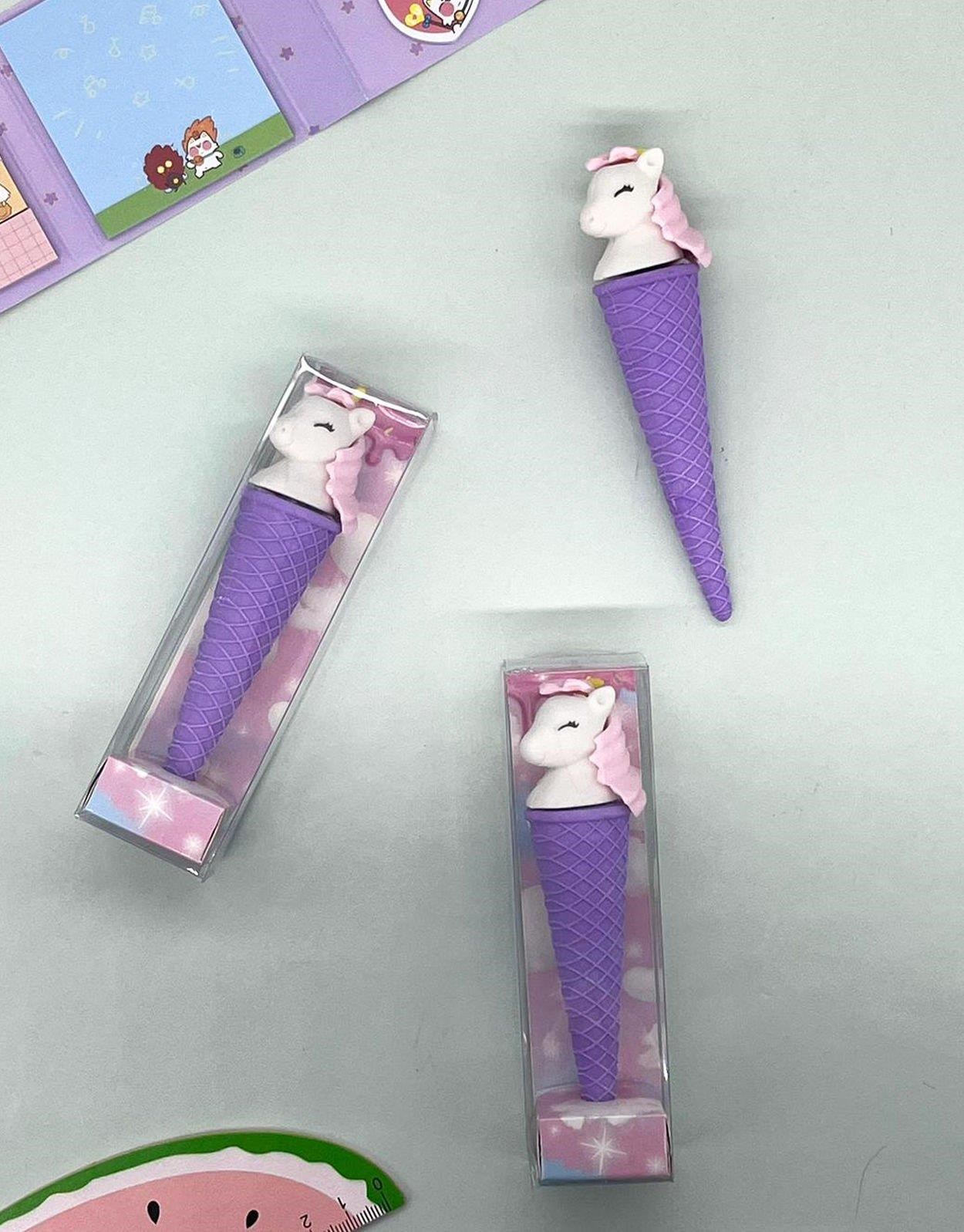 Mor Renkli Unicorn Külah Silgi