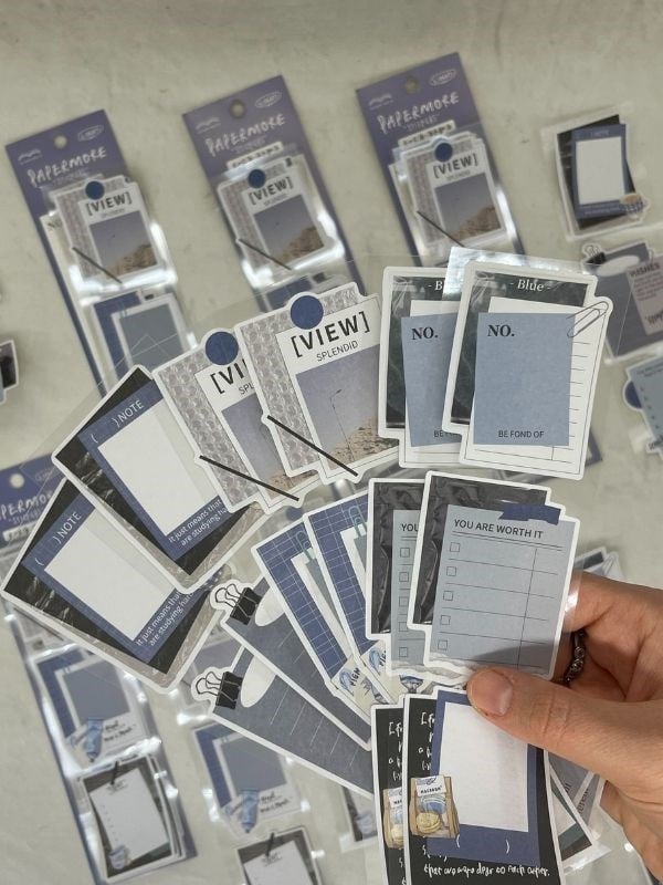 Mottolu Motivasyon 6 Yaprak 18 Adet Mavi Renk Sticker Seti/Etiket/Çıkartma/Sticker