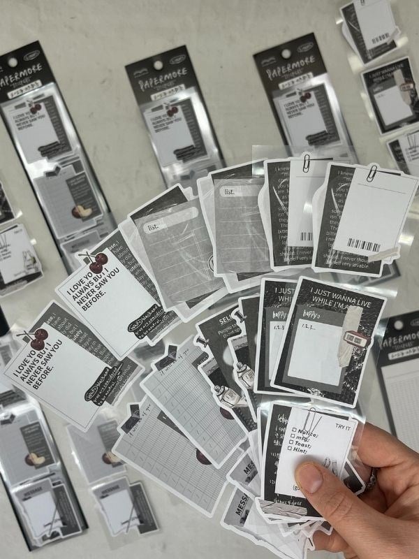 Mottolu Motivasyon 6 Yaprak 18 Adet Siyah Renk Sticker Seti/Etiket/Çıkartma